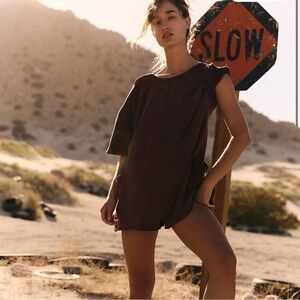 Free People Hot Shot Tee Romper